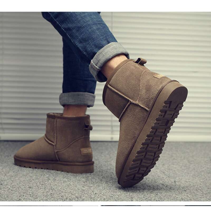 Winter new style flat short cotton men plus veet thickened waterproof warm snowshoes women free shipping shoes
