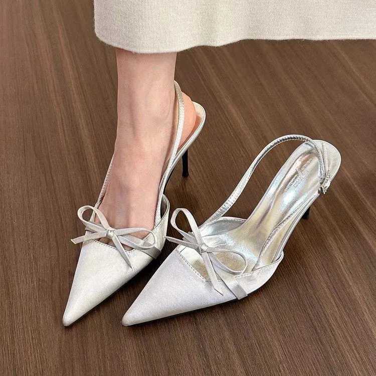 Pointy single-shoe women 2024 new spring stiletto sandals French with skirt temperament high heels kAWaii shoesLX241014
