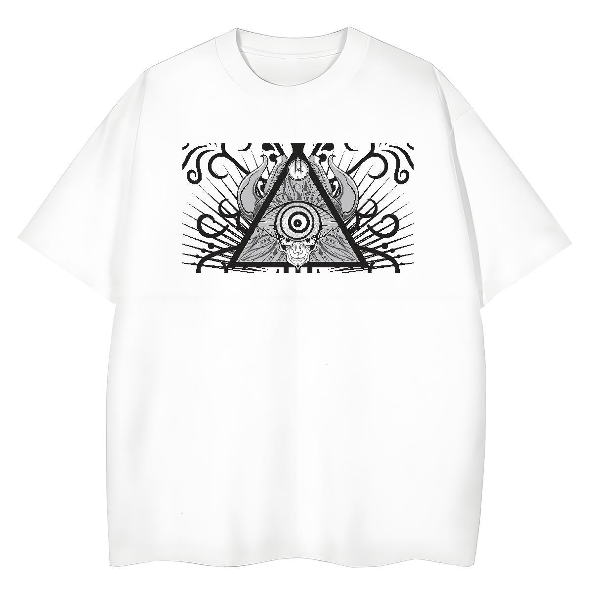 Casual New T-Shirts for Women 230g Cotton Breathable Soft Home Outdoor eye of the devil Women Tshirts 5A DIY Anime Tops Shirt