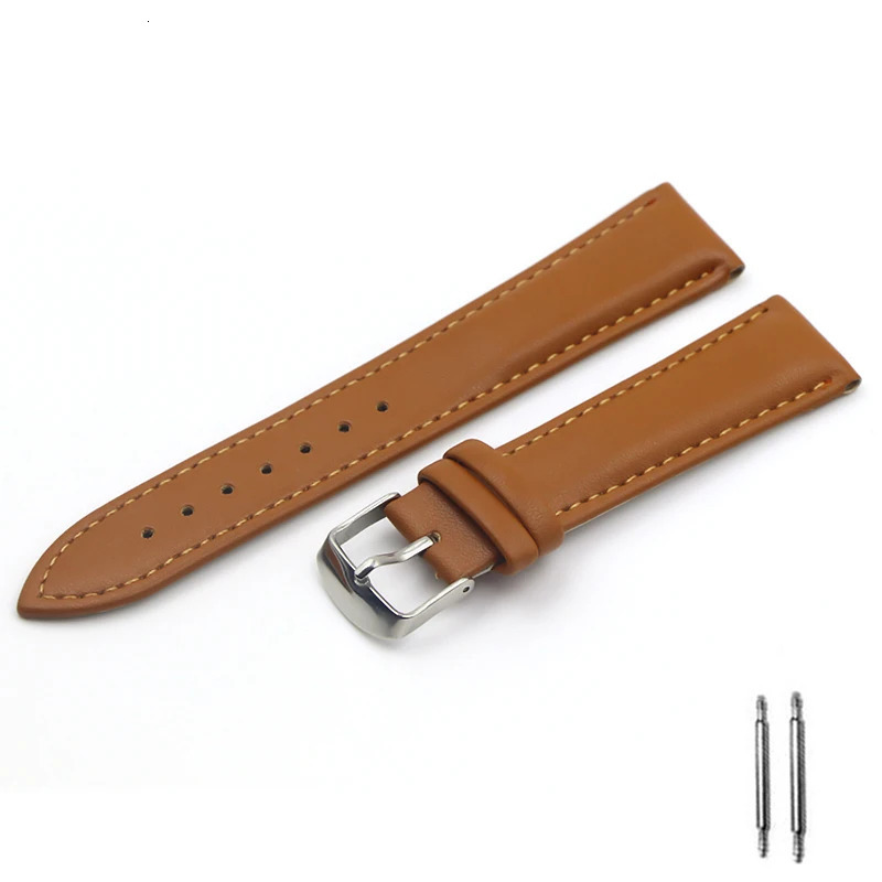 Calfskin Leather Watchband Soft Material Watch Band Wrist Strap 18mm 20mm 22mm 24mm With Silver Stainless Steel Buckle 241010