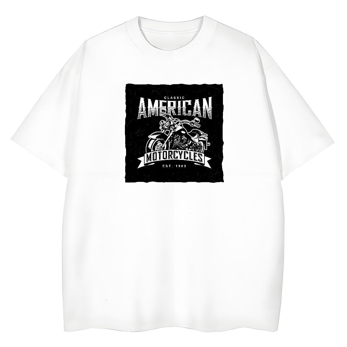 Fashion T Shirt For Woman 100% Cotton 230g Breathable Short Sleeve Summer Casual Motorcycle Women Tshirts Soft Oversized L-4XL Top Tees