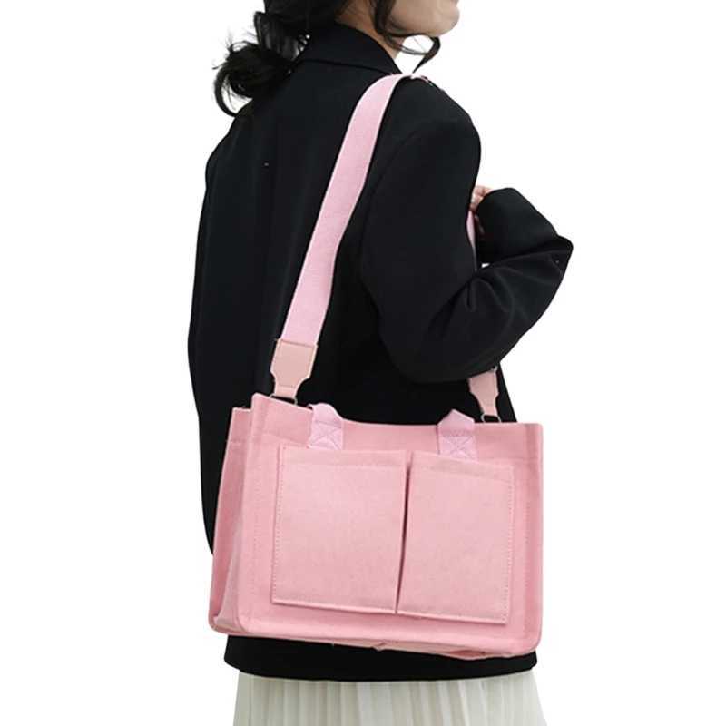 Canvas cross body bag handbag large capacity school backpack womens shoulder bag M241014