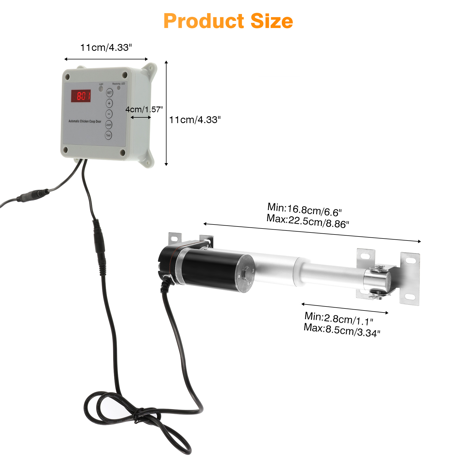 Automatic Chicken Coop Door Opener House Door Opening Side Opening Timer Adjustable Light Sensor Rainproof Outdoor Farm Remote