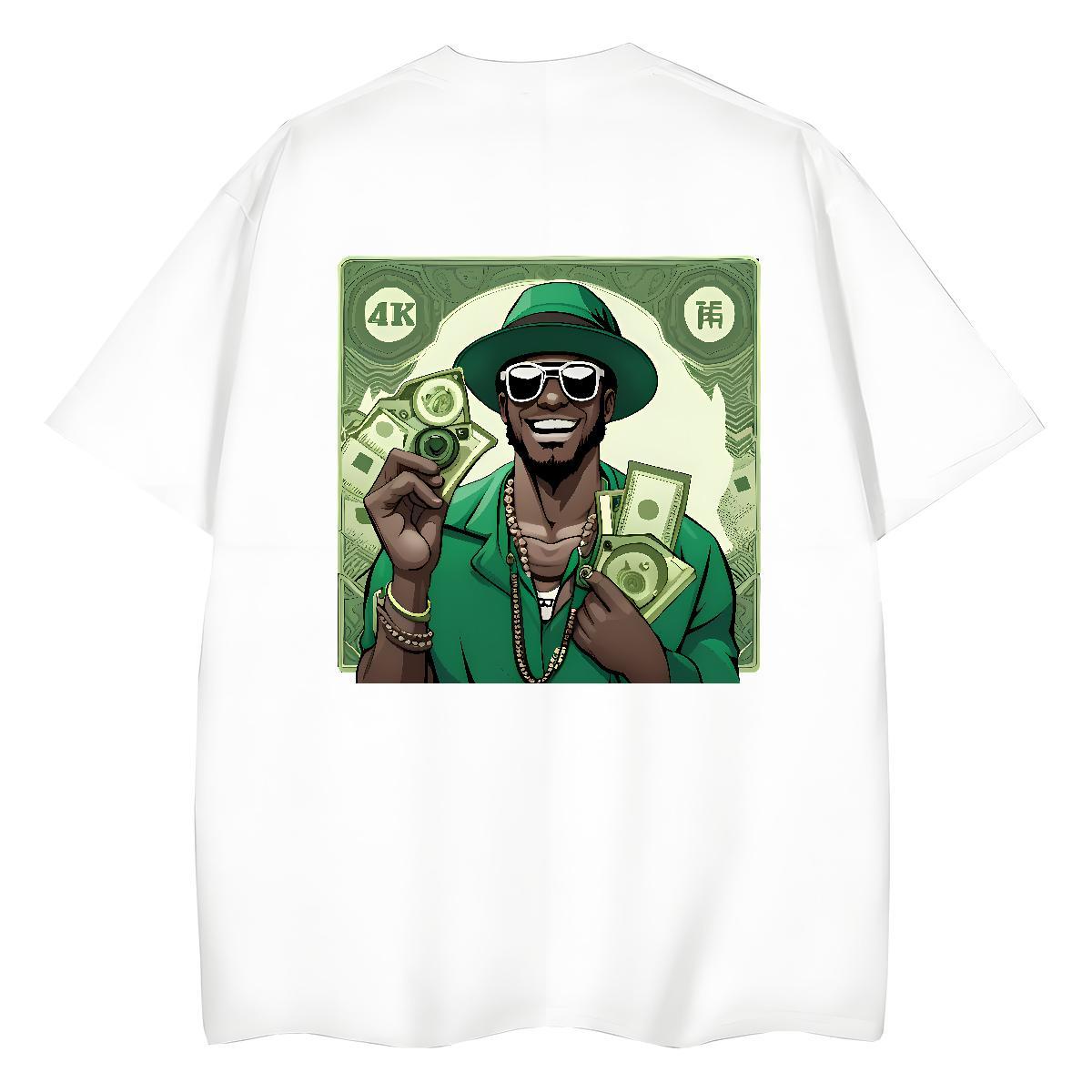 Fashion Casual T-Shirts 230g Pure Cotton Short sleeve Soft Daily Outfit money Lady T shirt Designer Nice DIY Anime Printed Top Shirts