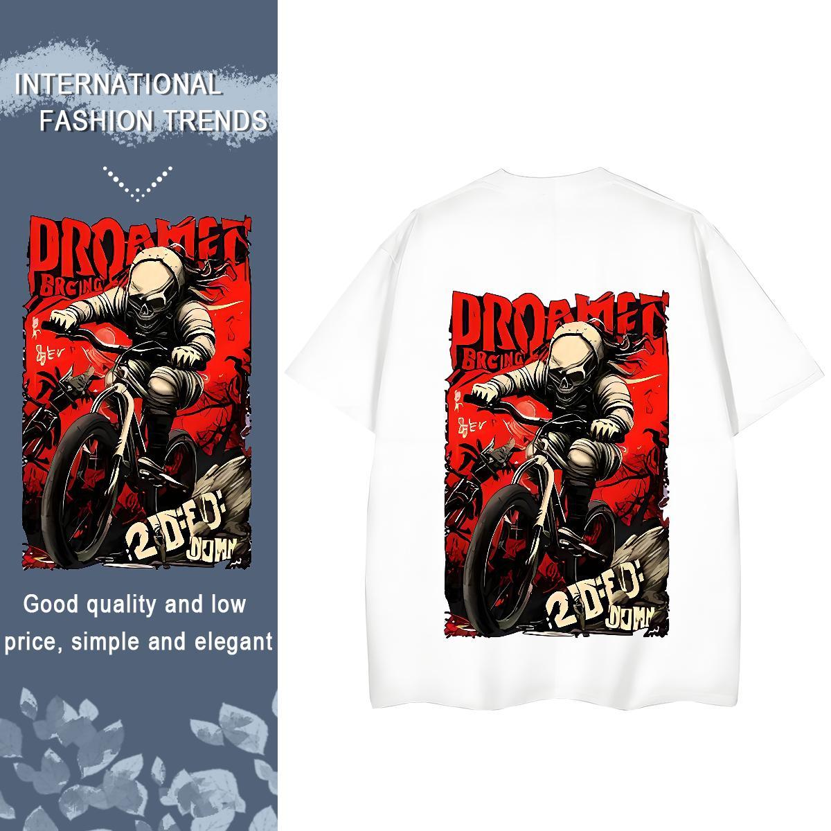 2024 Designer T Shirts Women 230g Cotton Breathable Crew Neck Hip Hop skull Lady T shirt Loose fit Black White Tees Shirts