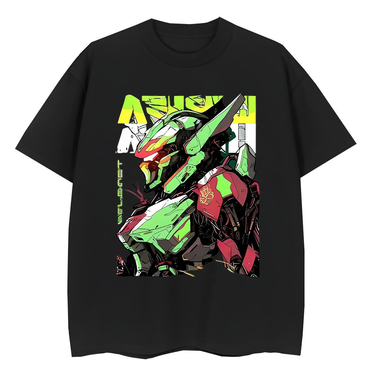 2024 Casual T shirt 230g 100% Cotton Breathable Crew Neck Sport robot Womens Tshirts High quality Cartoon Print Clothings