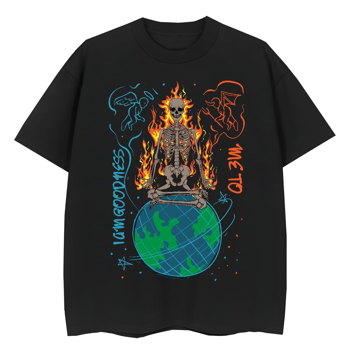 Designer T Shirt For Woman 100% Cotton 230g Comfortable Sport skull Womens Tshirts Free Shipping Custom Printed Clothes Shirt