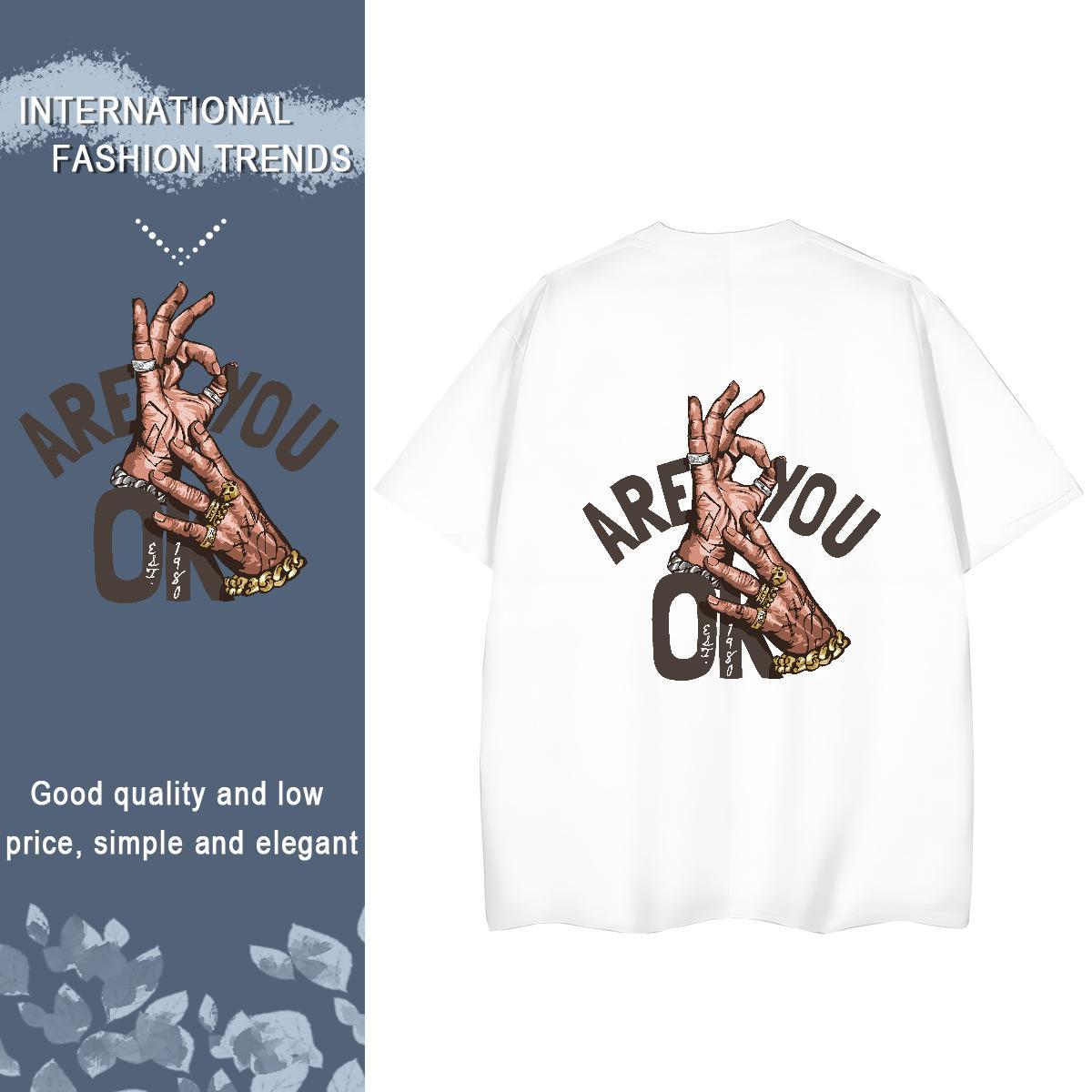 Brand T Shirt For Woman 230g 100% Cotton Breathable Short Sleeve Casual Beach hands Lady T shirt Soft DIY Printed Top Shirts