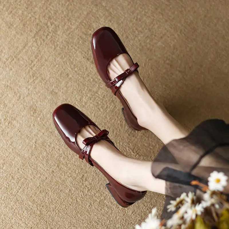 Womens Shoes New 2024 Autumn Low Heels Bowknot Shallow Cut Ballet Single Shoes Womens Mary Jane Shoes Ladies Zapatos De MujerLX241014