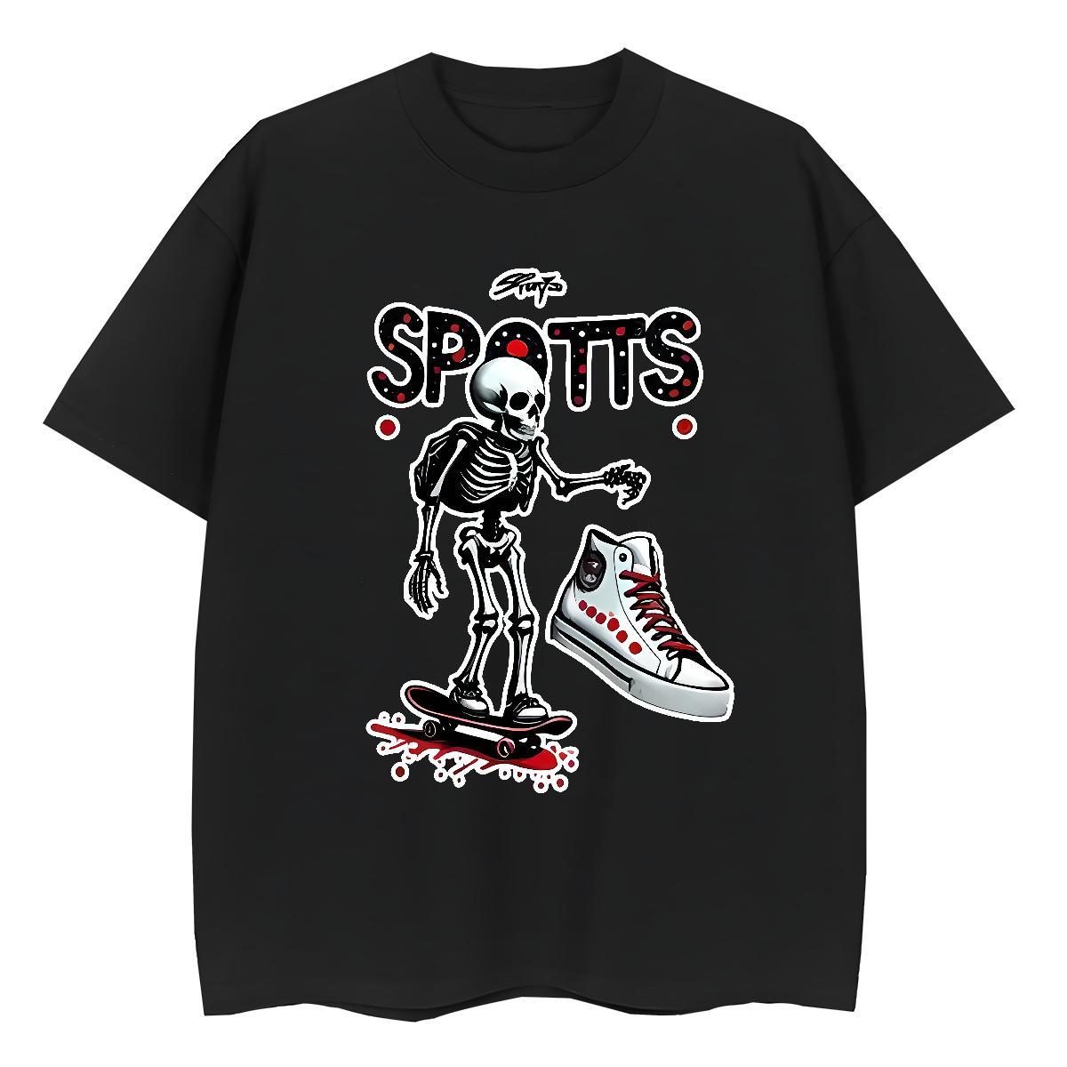 Classic T shirt 230g Cotton Breathable Soft Street skull Women Tees Popular White Plus Size Wear