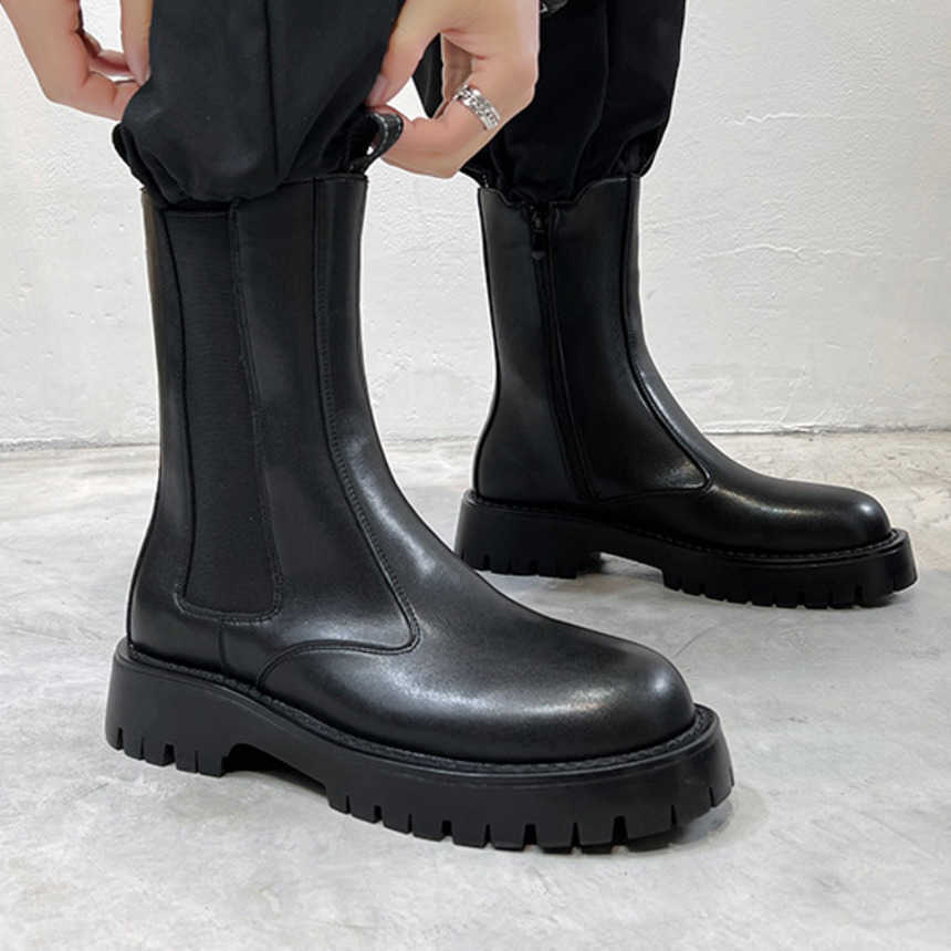 Martin Boot Ankle Boots Mens New Autumn And Winter Thick Soled Thin Chimney Boots Chelsea Short Boots Fashion Boots 240927