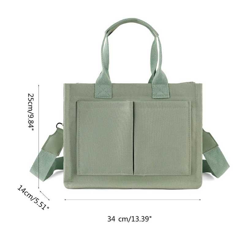 Canvas cross body bag handbag large capacity school backpack womens shoulder bag M241014