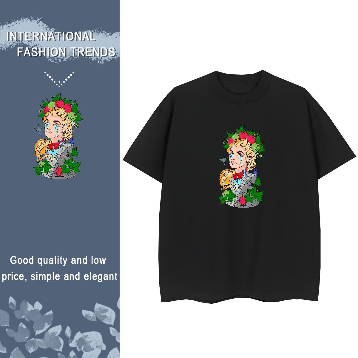 Factory Direct T-Shirts 230g Cotton Breathable Soft Beach portrait Women Tees Comfortable Anime Tshirts