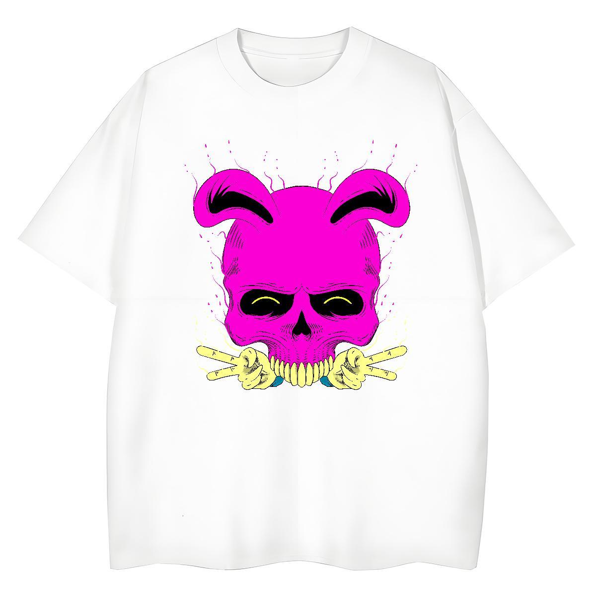 2024 DIY Women T Shirts 230g Pure Cotton Short sleeve Soft Summer Casual skull Couples T Shirts 5A Customized Tee Shirt