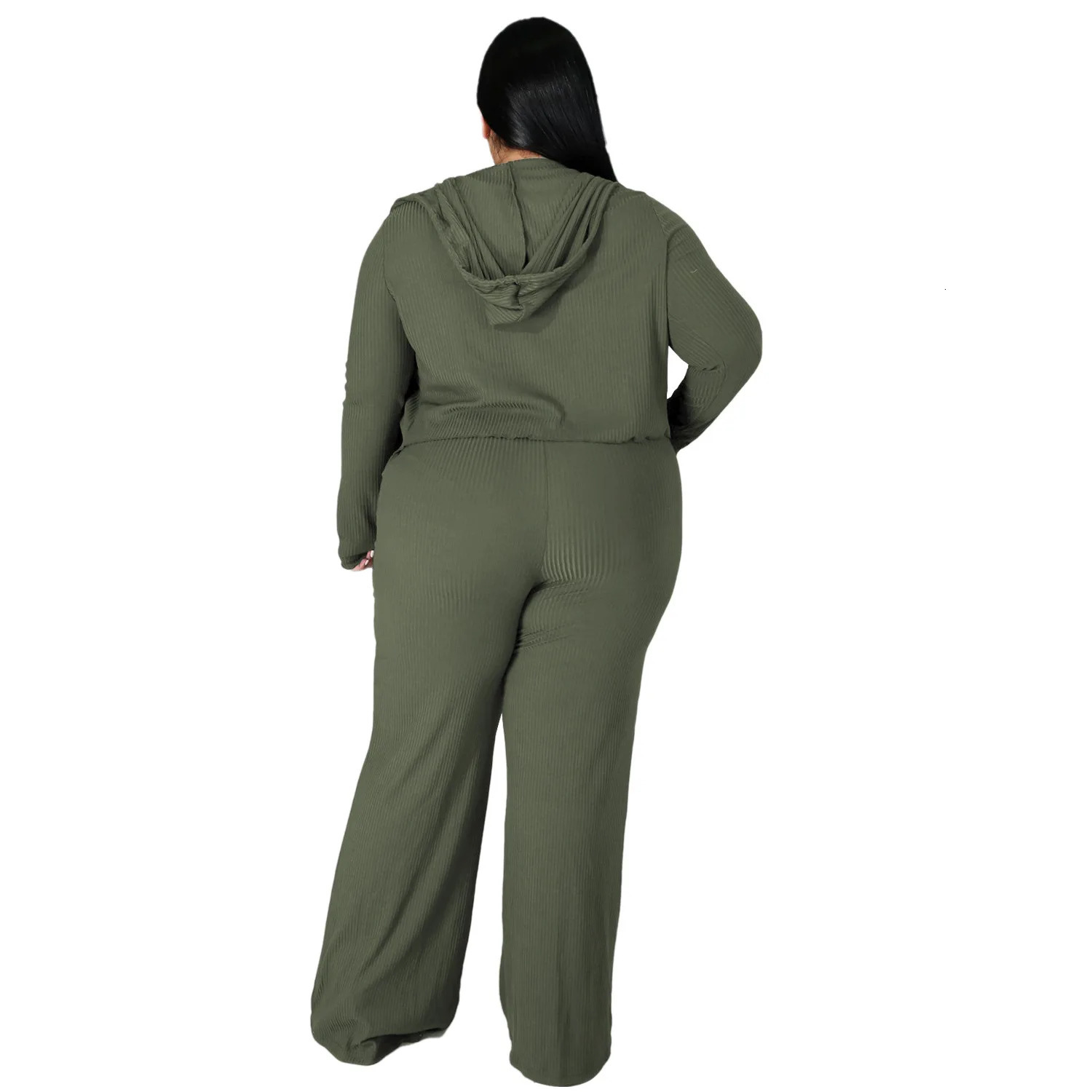 HAOOHU Womens Clothing Set Plus Size 3-Piece Set Urban Sports Shirt Tube Top Wide Leg Pants Strap Sports Leisure Set 240930