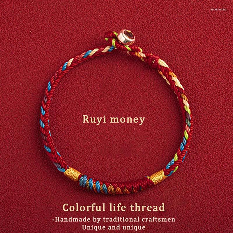 Charm Bracelets Handmade Tibetan Bracelet Colorful Thread Good Lucky Rope Bangles For Women Men Knots Red