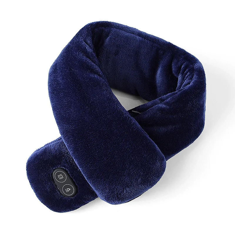 Heating scarves for men and women in winter Smart heating solid color neck protection vibration massage scarves 241009