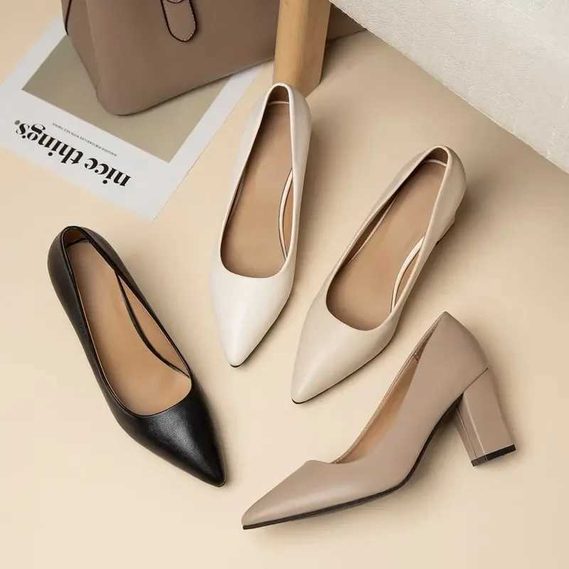 New High Heel Shoes Pointed Shallow Patent Leather High Heels Fashion Elegant Shoes Women Thin Heel Platform Work Shoes PumpsLX241014