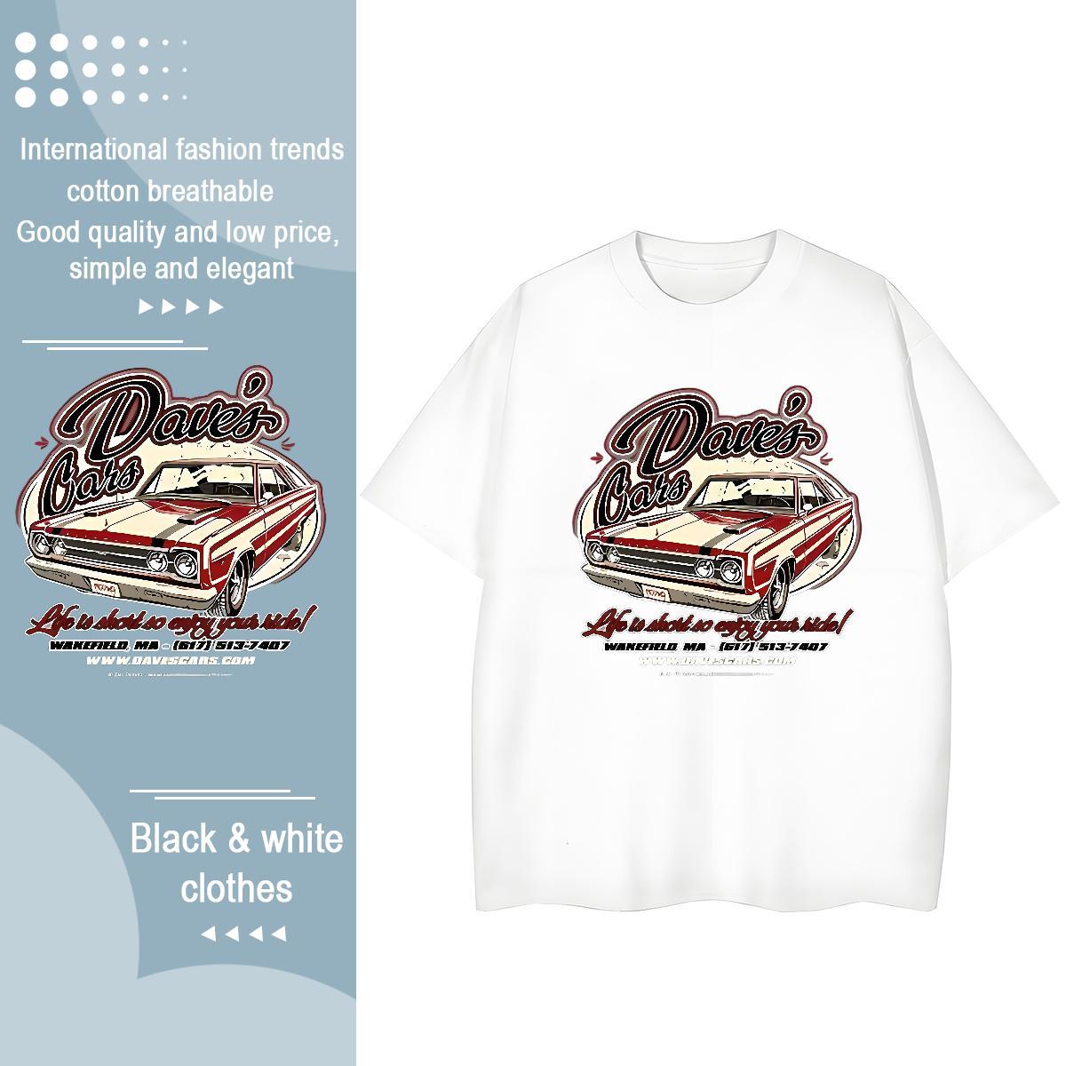 Fashion T shirt 230g Pure Cotton O-Neck Short Sleeve Street Casual car Tshirt for Man Woman Free Shipping Skull Tops Tees