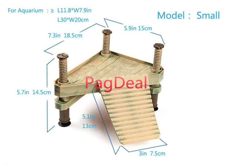 New High Quality Turtle Pier Pet Ramp Platform Frog Newts Basking Two Sizes L18.5CM L29CM