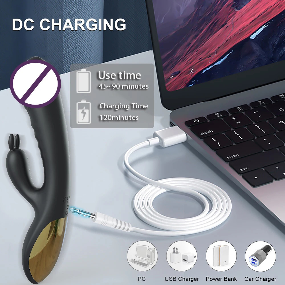 Rabbit Vibrator for Women Powerful G Spot Female Clitoris Stimulator Rechargeable Vibrating Silent Dildo Adult Goods Sex Toy 241014