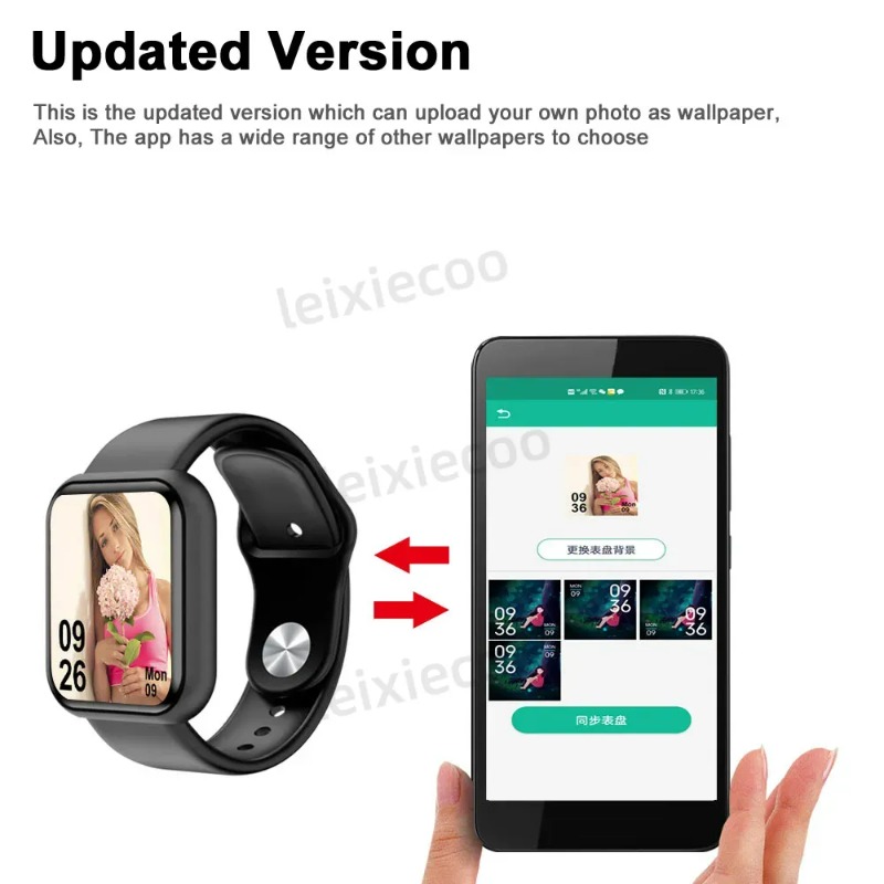 D20 Sport Smart Watches for Man Woman Gift Digital Smartwatch Fitness Tracker wristwatch Bracelet Blood Pressure Android