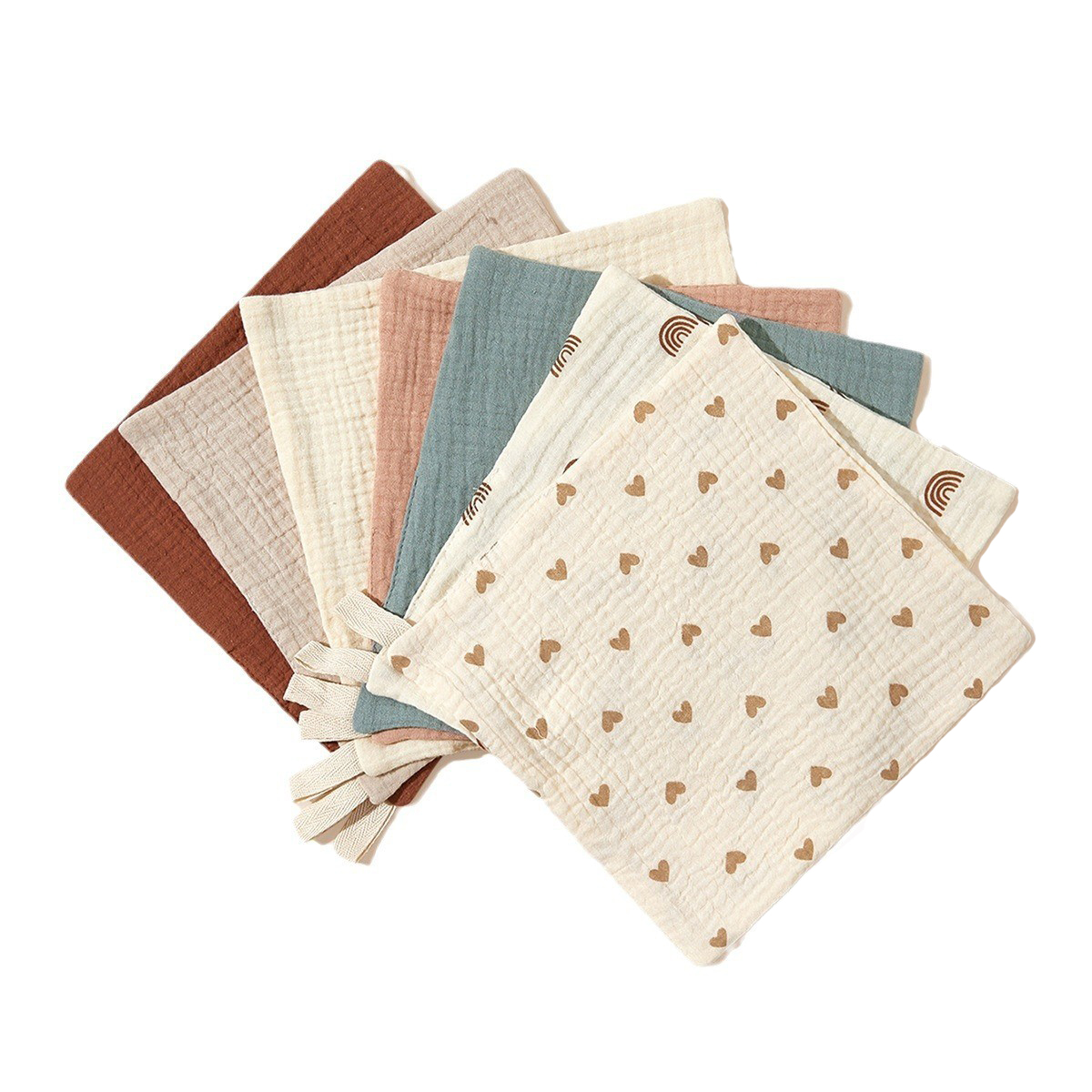 Cotton Babies Face Towel Square Handkerchief High-Absorbent Baby Salvial Towel Feeding Bib Burp Cloth 25x25cm