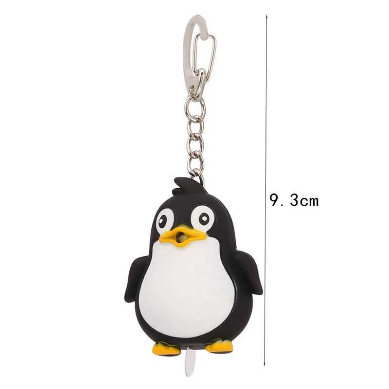 Cute Penguin Keyring LED Flashlight with Sound Light Keyring Childrens Toy Fun Animal Keyholder Fashionable Keychain Y241014