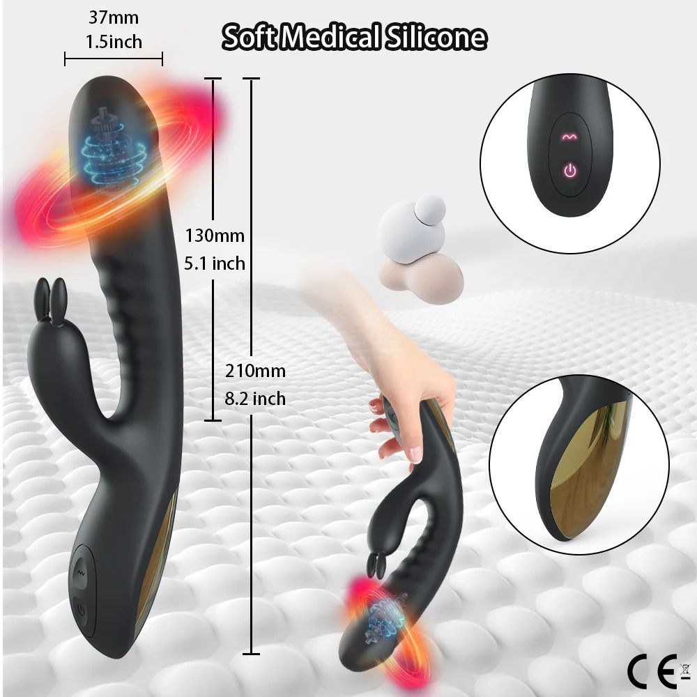 Rabbit Vibrator for Women Powerful G Spot Female Clitoris Stimulator Rechargeable Vibrating Silent Dildo Adult Goods Sex Toy 241014