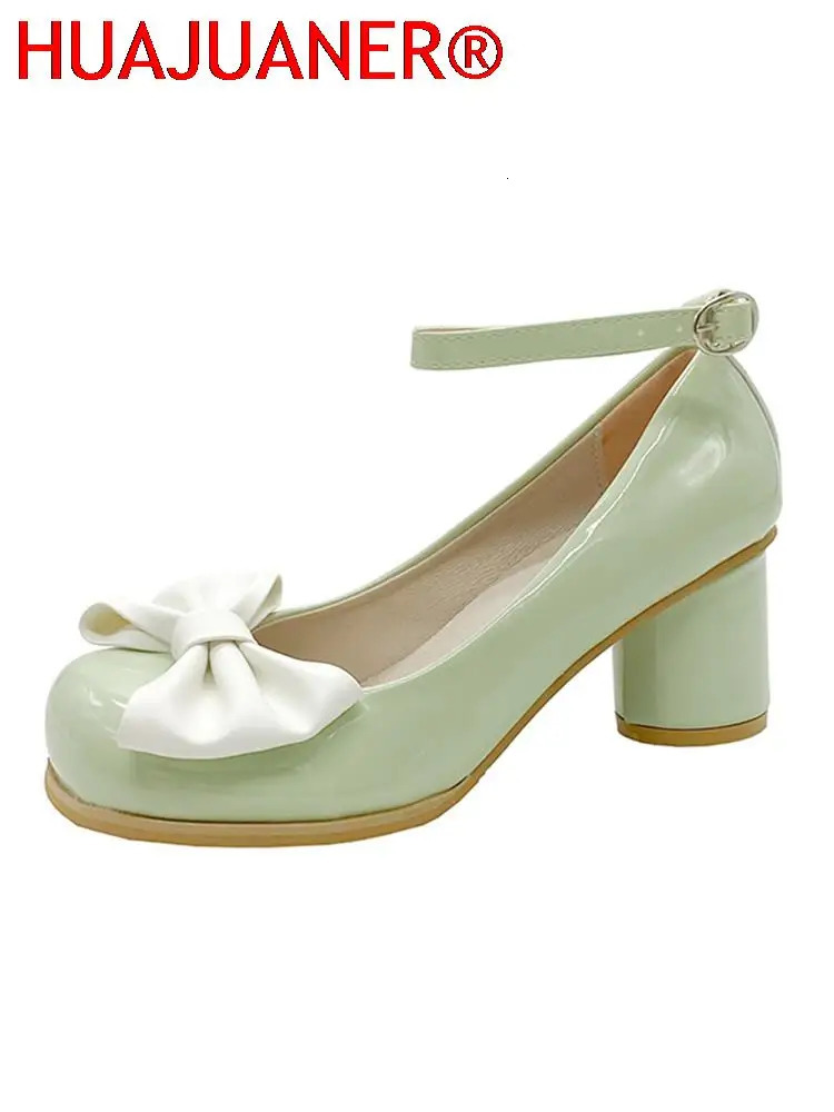 2025 new High Heels Women Mary Janes Lolita Retro Dress Thick Pumps Summer Sandals Party Bow Ladies Shoes Prom atos 241014