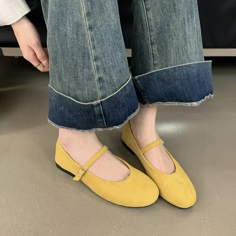 Autumn Women Fashion Round Toe Slip on Ladies Elegant New Mary Jane Soft Flat Heel Ballerinas Shoes 241014