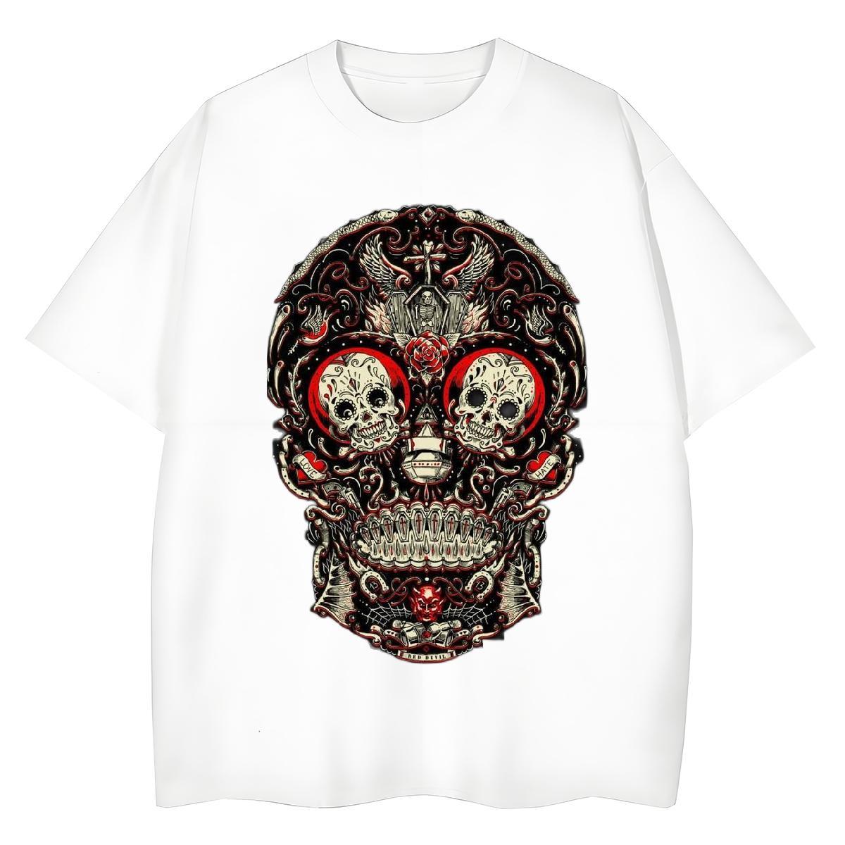 Brand T Shirts Women 230g Pure Cotton O-Neck Short Sleeve Daily Wear skull Couples T Shirts Designer Nice Plus Size Custom Clothes