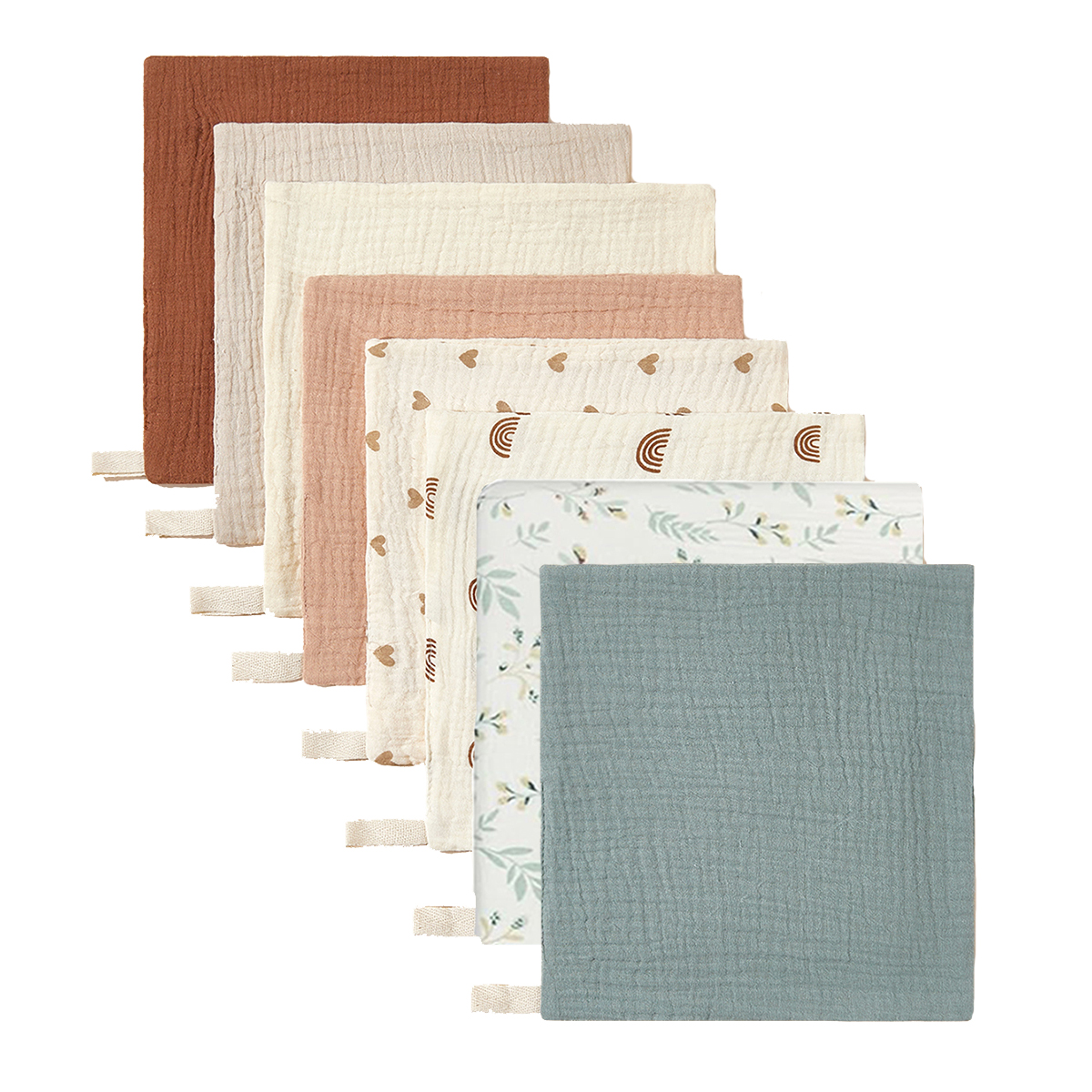 Cotton Babies Face Towel Square Handkerchief High-Absorbent Baby Salvial Towel Feeding Bib Burp Cloth 25x25cm