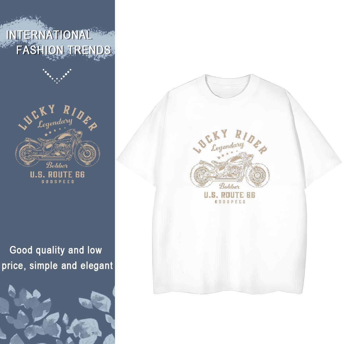 Classic T shirt 230g Cotton Comfortable Hip Hop Street Motorcycle Couples T Shirts Soft Custom Printed Top Tees