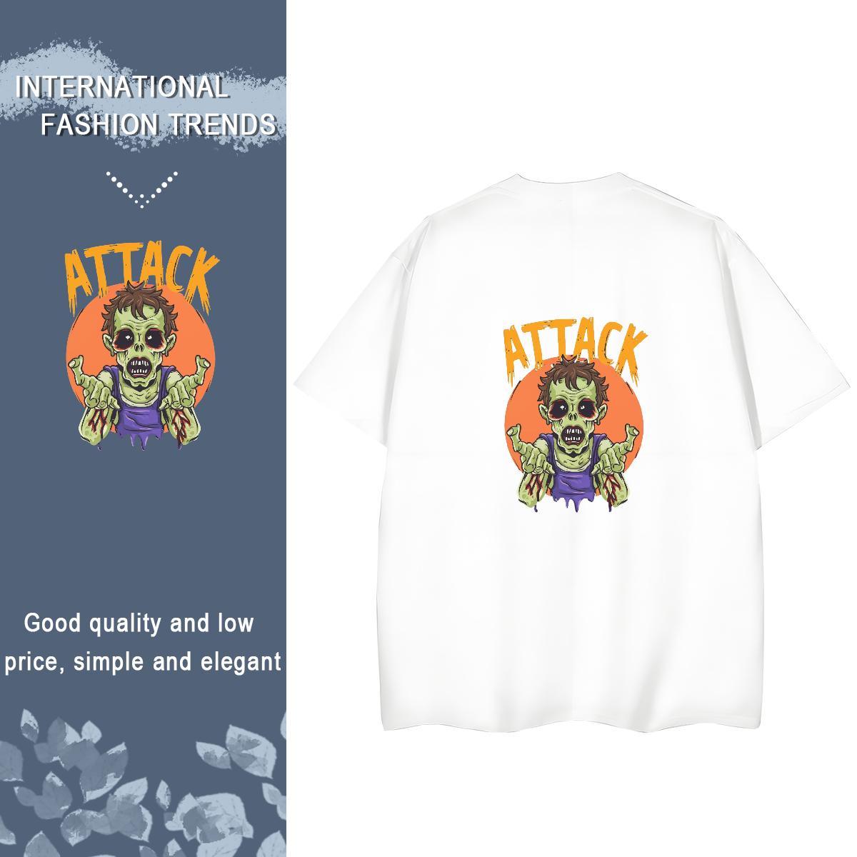 2024 DIY T-Shirts for Women 100% Cotton 230g Comfortable Sports Street Wear skull Tshirt for Man Woman Brand Anime Clothes