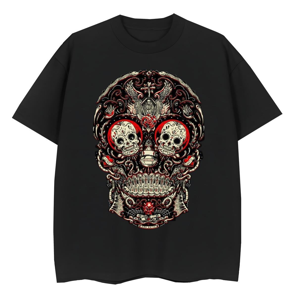 Brand T Shirts Women 230g Pure Cotton O-Neck Short Sleeve Daily Wear skull Couples T Shirts Designer Nice Plus Size Custom Clothes