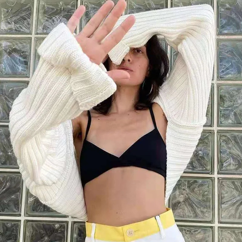 Womens Bolero Shrug Cardigan Knit Casual for Everyday Date Nights Parties Solid Color Long Sleeve 241009