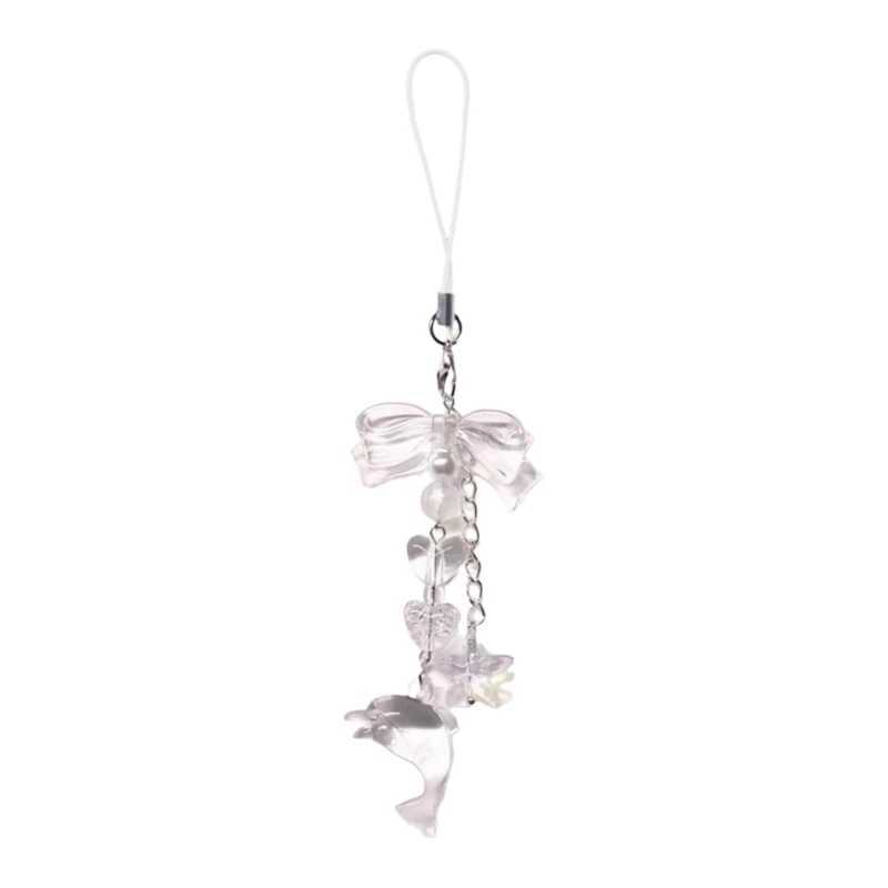 Fashion keychain dolphin bag pendant unique and elegant keychain accessories mobile phone charm gift wallet backpack Y241014