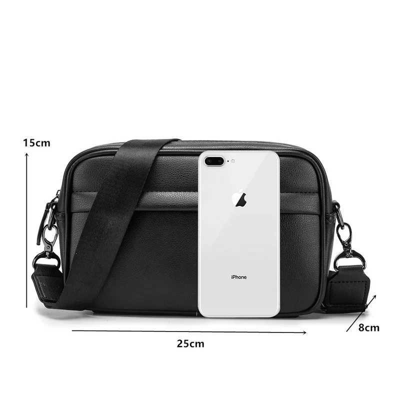 Luxury brand design mens cross body bag casual solid messenger bag mens small shoulder ten font flip bag mens mobile phone handbag M241014