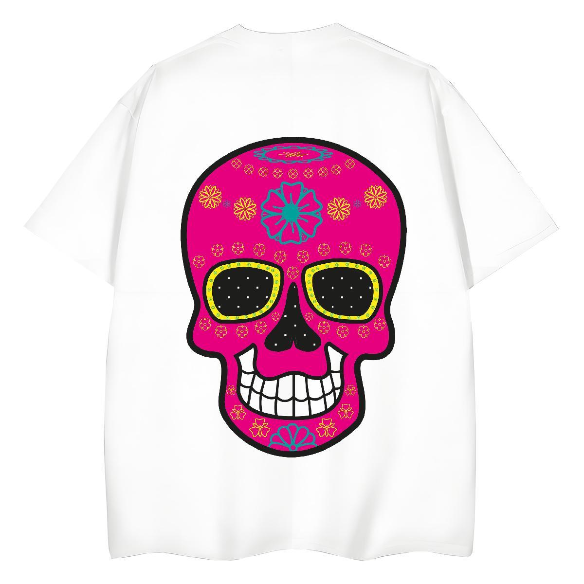 Stylist T shirt 230g Pure Cotton Crew Neck Beach skull Unisex Tshirts Comfortable DIY Anime Printed Tees Shirts