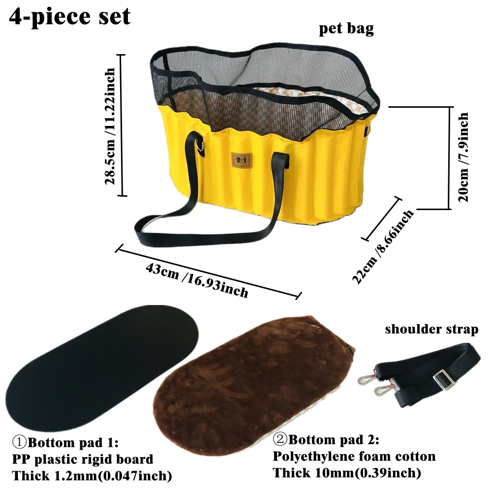 Portable Pet Carrier Tote Bag - Safe & Comfortable Cat & Small Dog Travel Carrier, Handbag Seat & Booster for Puppies