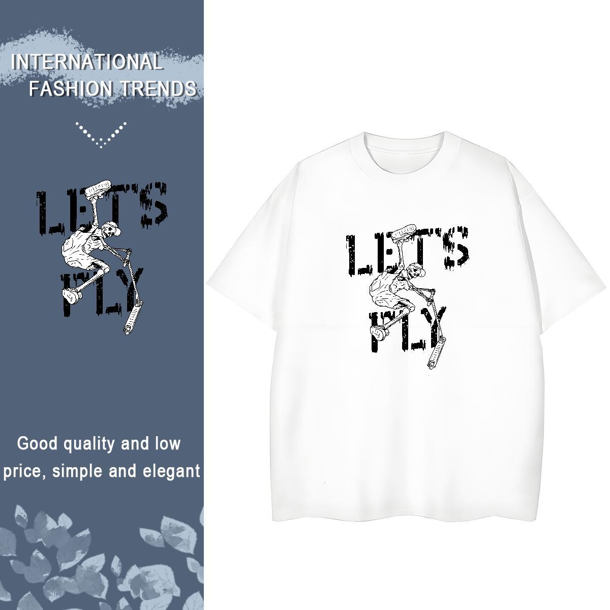 Factory Direct T-Shirts for Women 230g Cotton Short sleeve Soft Spring Summer skull Women Tshirts Loose fit Custom Print Oversized Top Tees