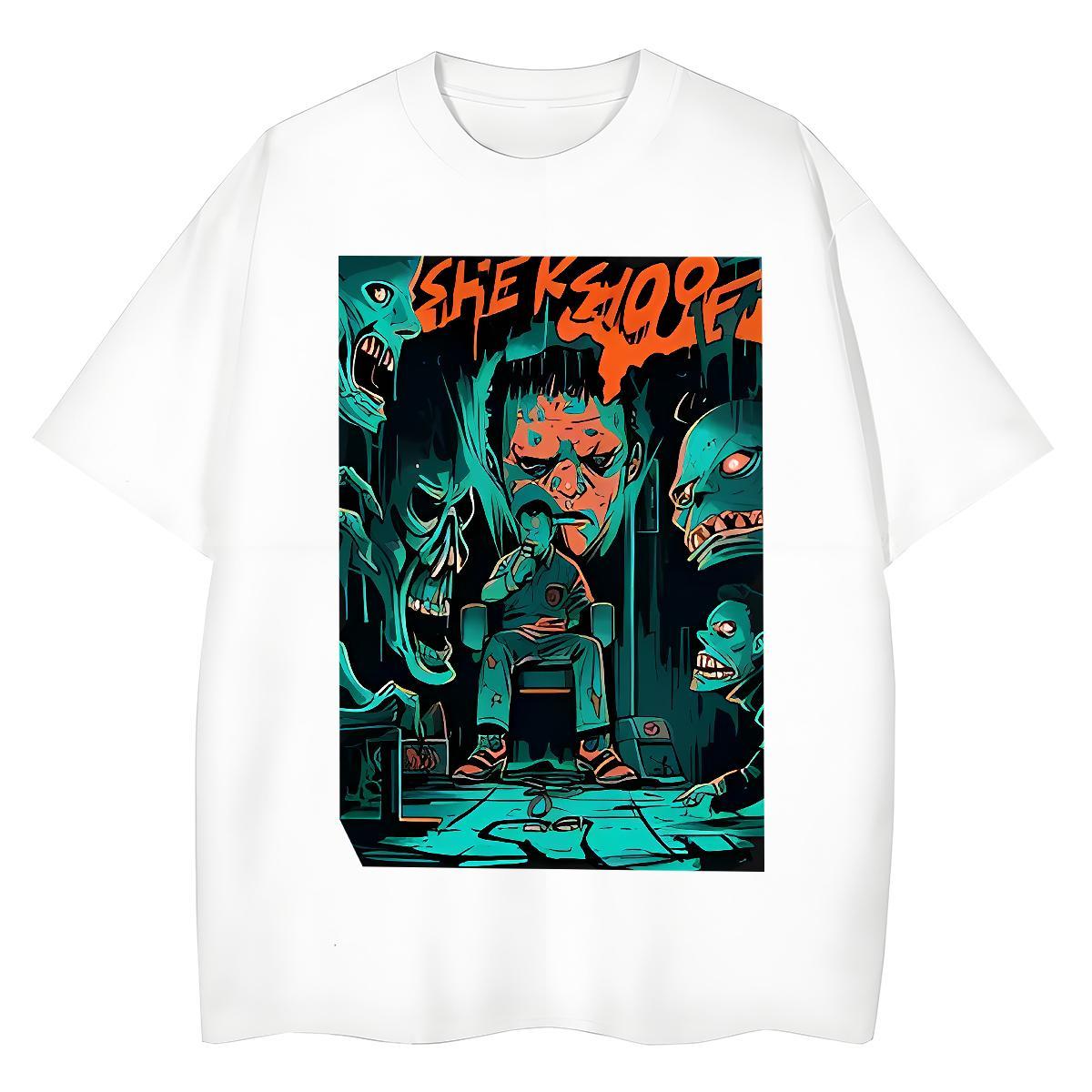 Factory Direct Woman T Shirts 230g Pure Cotton Breathable Crew Neck Spring Summer skull Woman Tshirt Female Oversized L-4XL Clothes Shirt