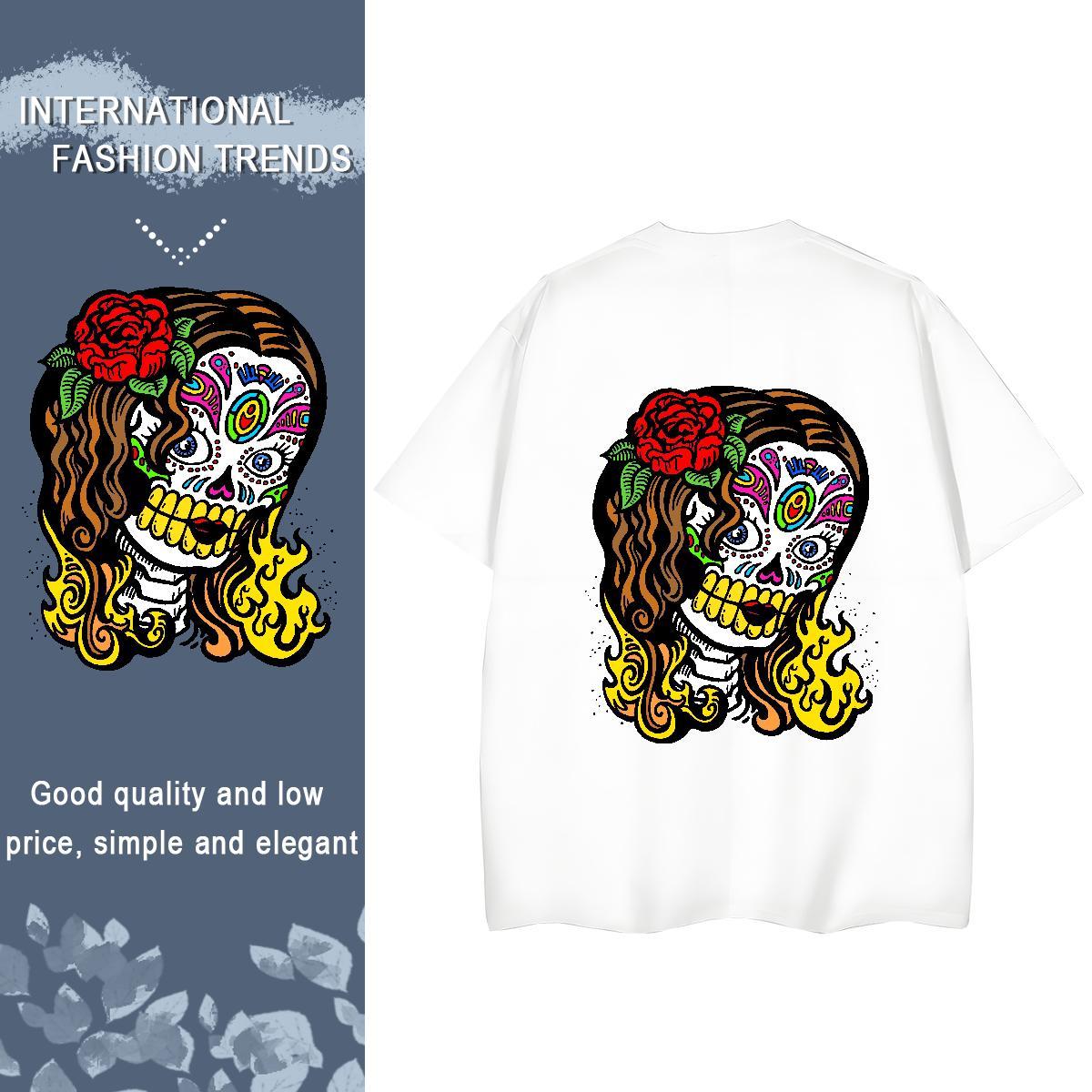 TOP Quality T-Shirts for Women 230g Cotton Short sleeve Soft Spring Summer flower Lady T shirt Wholesale Custom Printing Tee Shirt