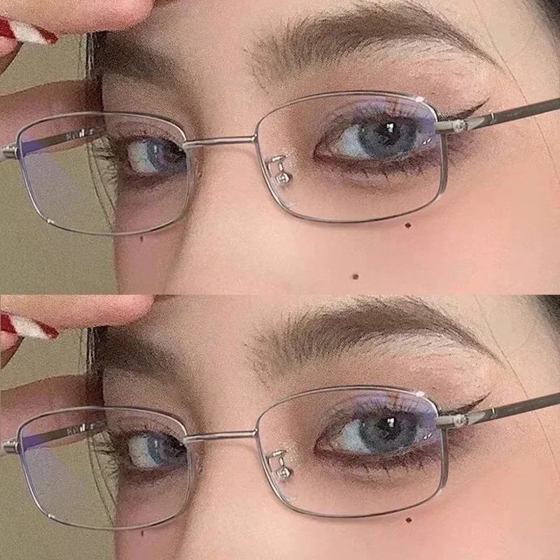 Vintage Glasses Metal Frame Half Without Lens Girl Party Decoration Pography Y2K Monturas De Lentes Mujer 241014