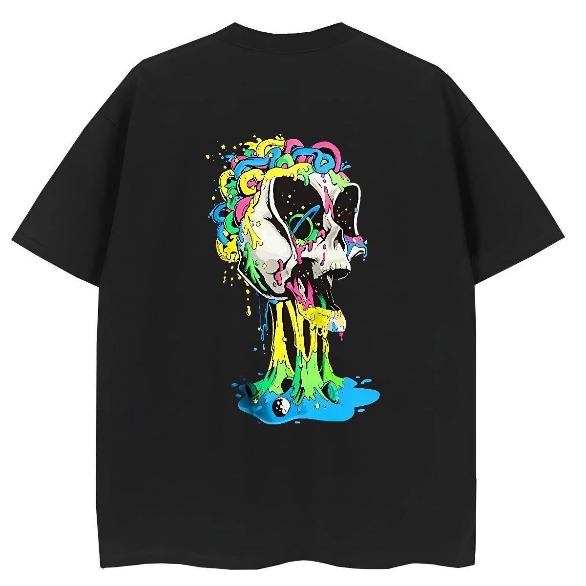 DIY Woman T Shirts 230g 100% Cotton Round Neck Short Sleeve Street Wear skull Womens Tshirts Soft Customized Print Tops Shirt