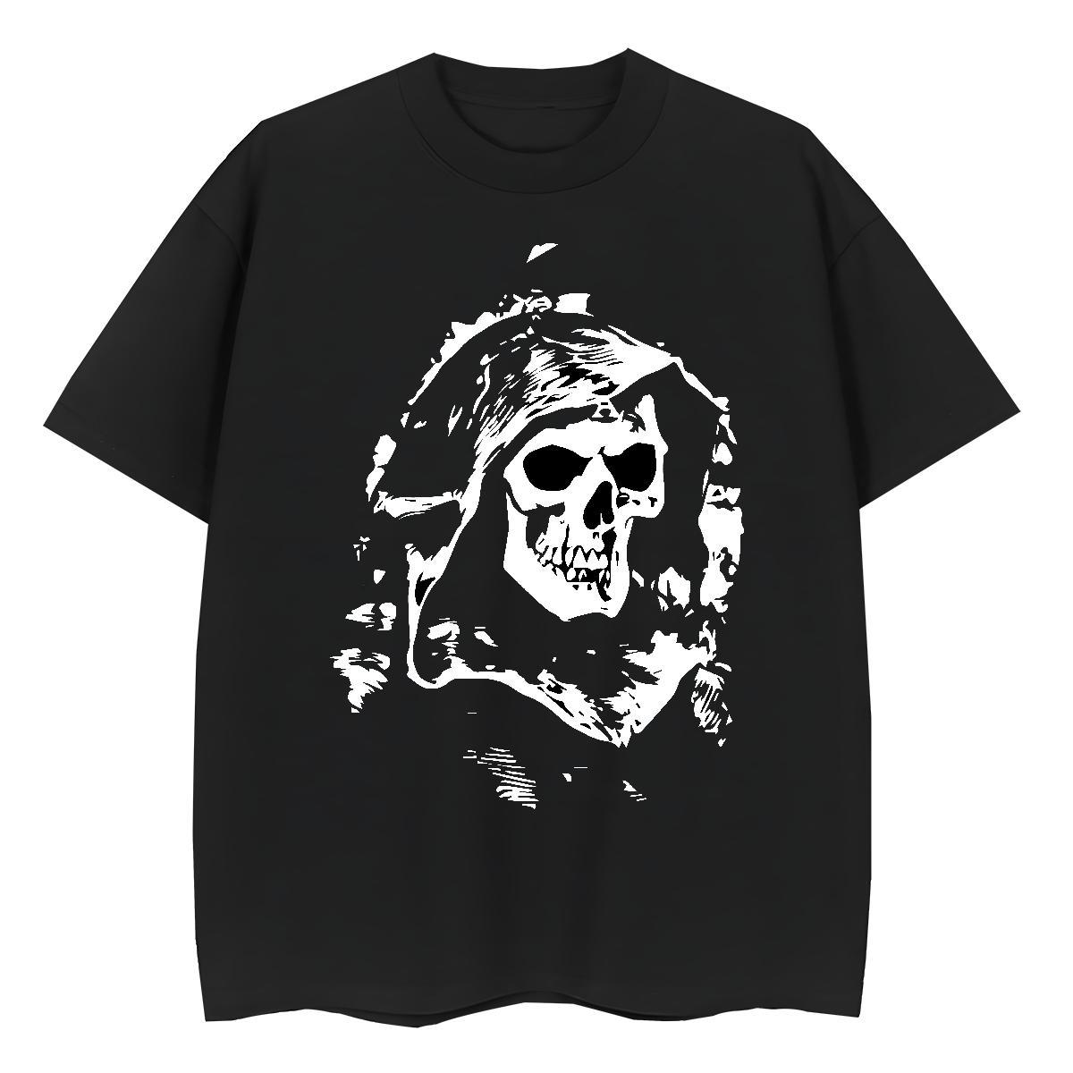 Custom Women T Shirts 100% Cotton 230g Crew Neck Street skull Woman Tshirt Brand Graphic Tops Shirt