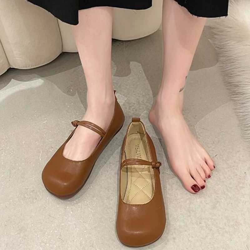 Designer Autumn Women Mary Jane Shoes 2024 New Fashion Round Toe Ladies Comfort Soft Sole Flats Womens Comfort Ballerinas ShoesLX241014
