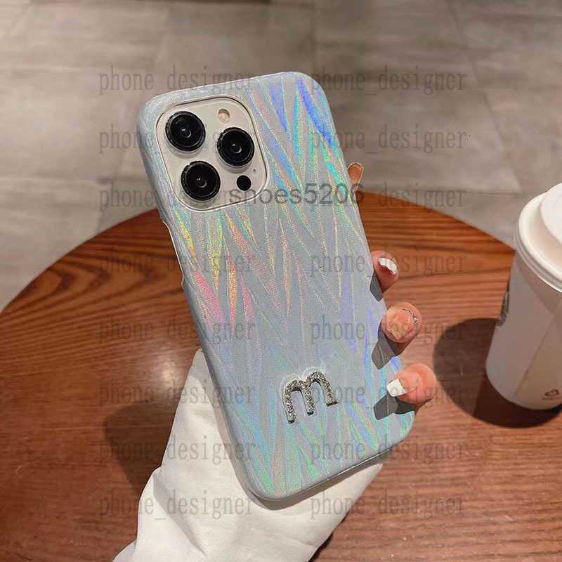 Cell Phone Cases designer designerLasr Gradint Cll Phon Cass for Iphon 14 Plus 15 13 12 11 Pro Max Bling Diamond Studdd Lathr Mobil Back Covrs Fundas Coqu 20ZC