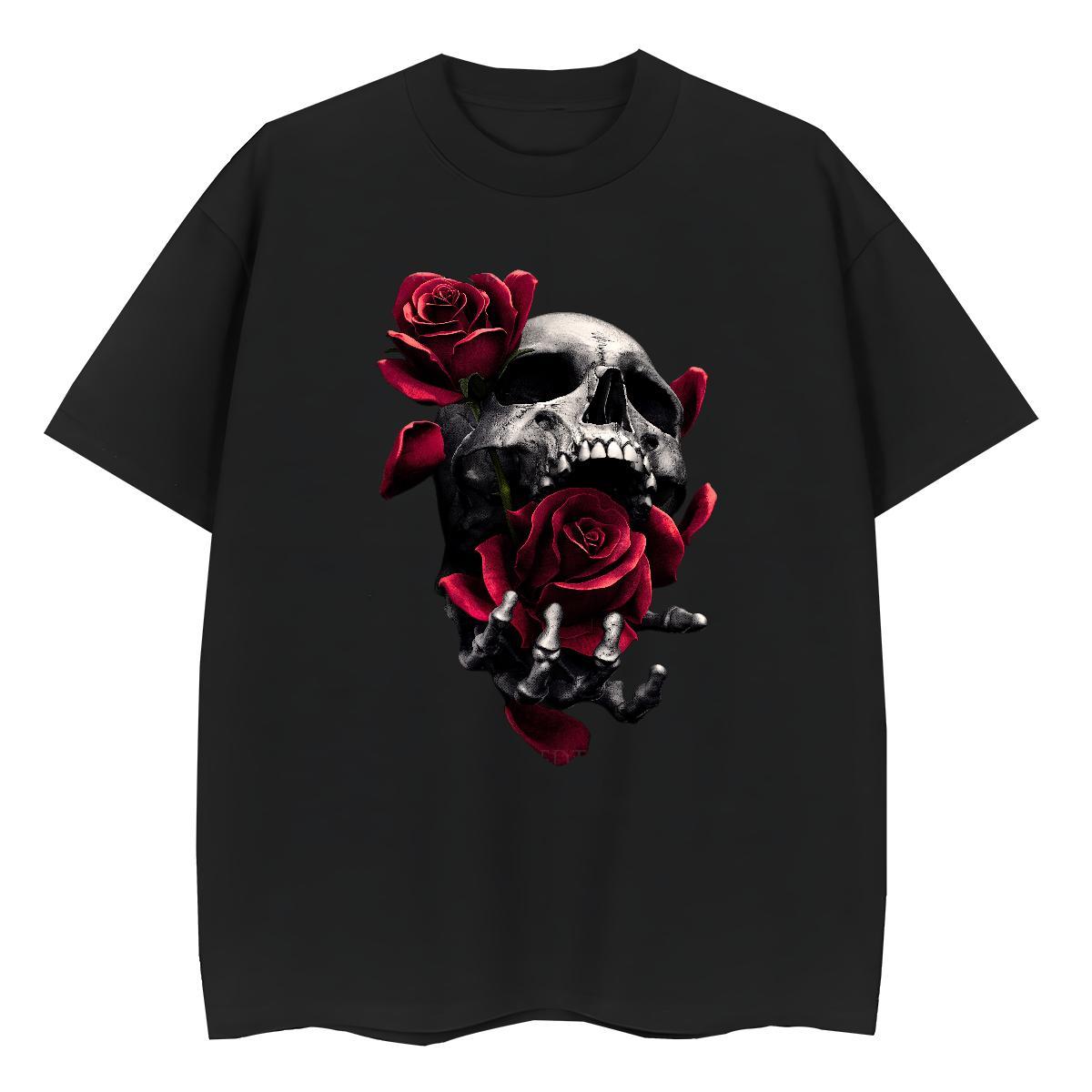 Brand Woman T Shirts 230g Cotton Breathable Hip Hop Street flower Women Tshirts Popular DIY Anime Tee Shirt